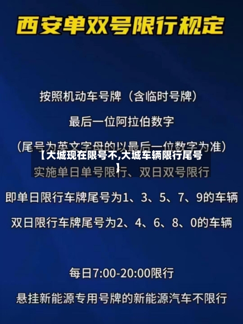 【大城现在限号不,大城车辆限行尾号】-第1张图片